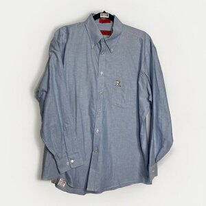 Vintage Peanuts men's 16 32/33 Blue Cotton Oxford Golfing Snoopy Dress Shirt